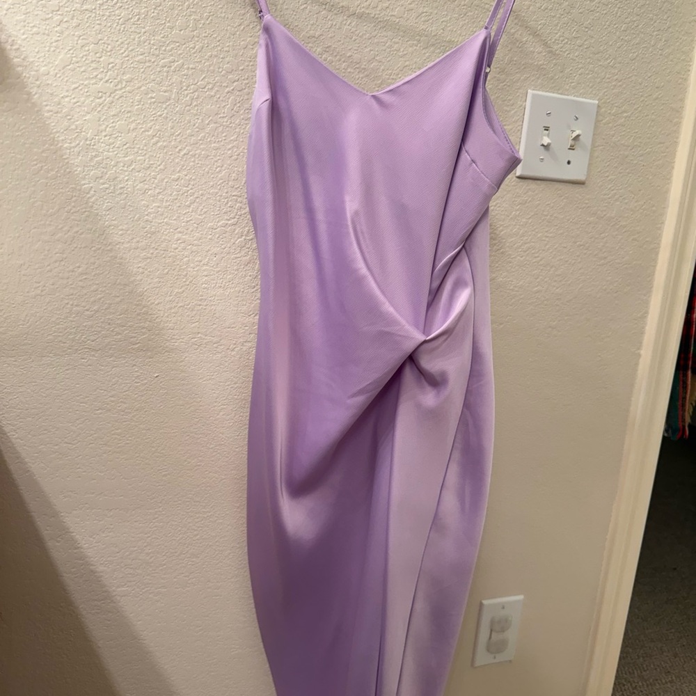 Side Twist Midi Dress Lavendar